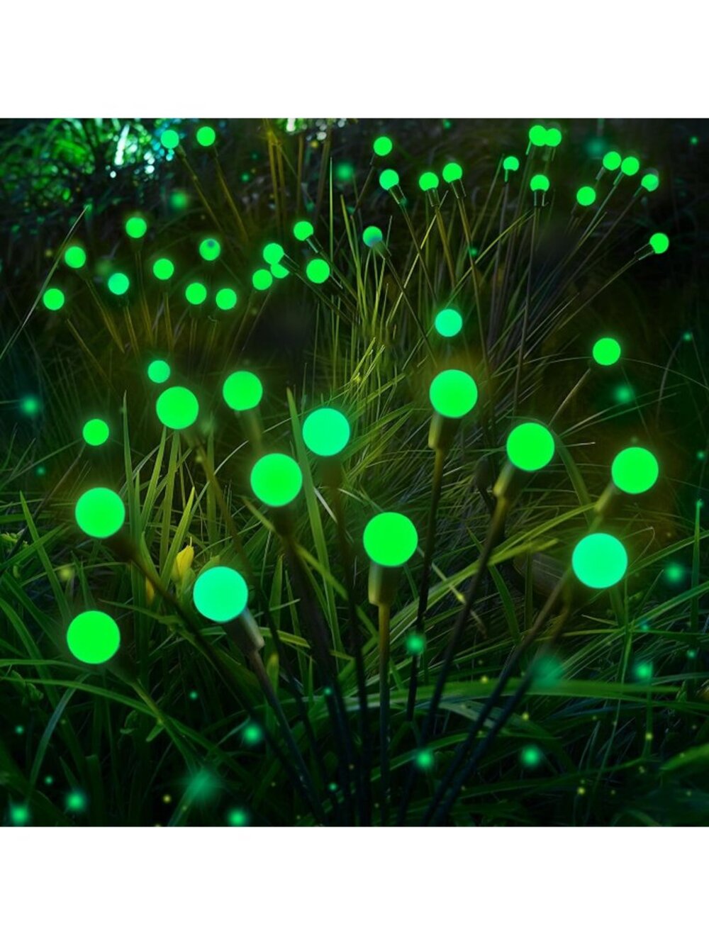 🎃6 Pack Green Halloween Decorations Outdoor Solar Firefly Garden Lights